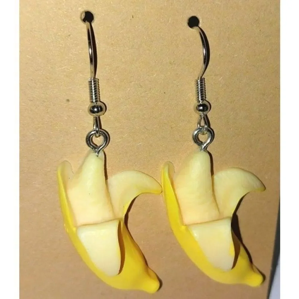 Hand CRAFTED Split Banana Earrings